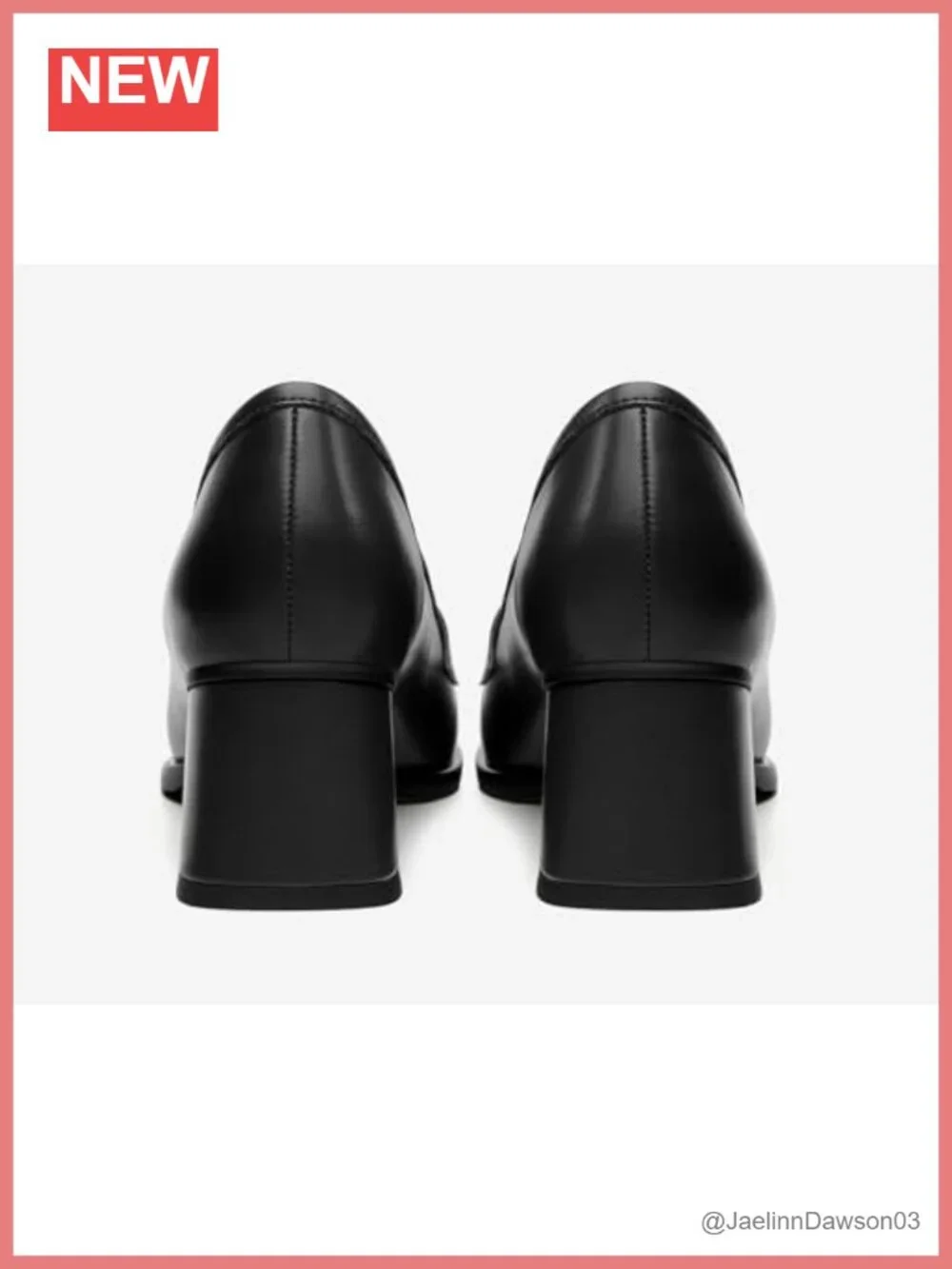 Faux Leather Slip On Chunky Heel Square Toe Loafers Women Business Casual Work